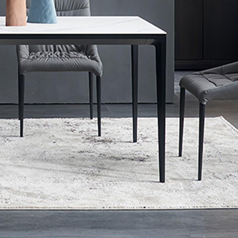 Metal Modern Rectangle Table Sintered Stone Table with 4 Legs Clearhalo 'Dining Tables & Seating' 'Dining Tables' 'dining_table' 'furn' 'furn_dining_table' 'Furniture' 'furniture_dining_table' 'Kitchen & Dining Furniture' 'kitchen' 'kitchen_dining_table' 4890106