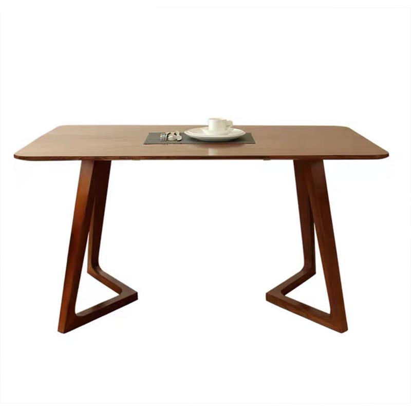 Rectangle Double Pedestal Modern Dining Table Pine Solid Wood Fixed Table Clearhalo 'Dining Tables & Seating' 'Dining Tables' 'dining_table' 'furn' 'furn_dining_table' 'Furniture' 'furniture_dining_table' 'Kitchen & Dining Furniture' 'kitchen' 'kitchen_dining_table' 4890118
