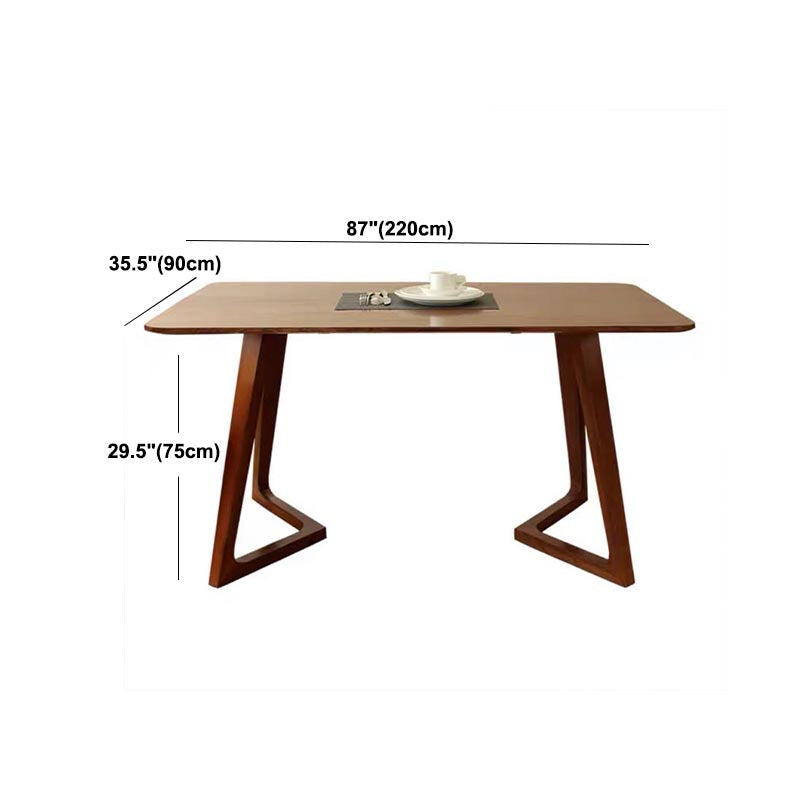 Rectangle Double Pedestal Modern Dining Table Pine Solid Wood Fixed Table Clearhalo 'Dining Tables & Seating' 'Dining Tables' 'dining_table' 'furn' 'furn_dining_table' 'Furniture' 'furniture_dining_table' 'Kitchen & Dining Furniture' 'kitchen' 'kitchen_dining_table' 4890125