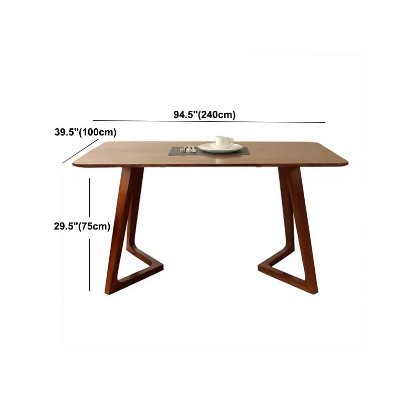 Rectangle Double Pedestal Modern Dining Table Pine Solid Wood Fixed Table Clearhalo 'Dining Tables & Seating' 'Dining Tables' 'dining_table' 'furn' 'furn_dining_table' 'Furniture' 'furniture_dining_table' 'Kitchen & Dining Furniture' 'kitchen' 'kitchen_dining_table' 4890126