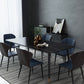 Industrial Style Stone Dining Table 4 Legs Dining Room Collection for Indoor Black 55.1"L x 31.5"W x 29.5"H Without Chairs Clearhalo 'Dining Tables & Seating' 'Dining Tables' 'dining_table' 'furn' 'furn_dining_table' 'Furniture' 'furniture_dining_table' 'Kitchen & Dining Furniture' 'kitchen' 'kitchen_dining_table' 4890162