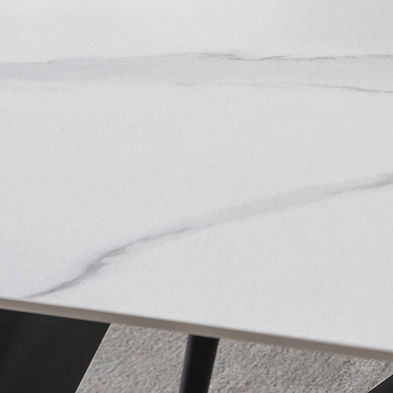 Industrial Style Stone Dining Table 4 Legs Dining Room Collection for Indoor Clearhalo 'Dining Tables & Seating' 'Dining Tables' 'dining_table' 'furn' 'furn_dining_table' 'Furniture' 'furniture_dining_table' 'Kitchen & Dining Furniture' 'kitchen' 'kitchen_dining_table' 4890169