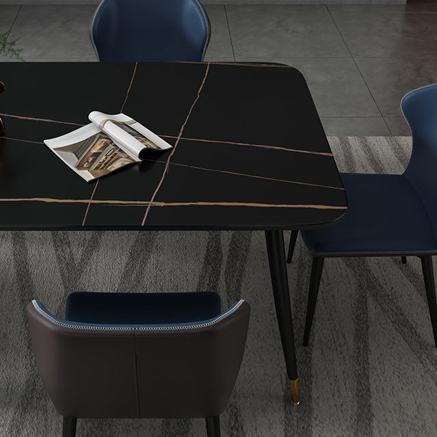 Industrial Style Stone Dining Table 4 Legs Dining Room Collection for Indoor Clearhalo 'Dining Tables & Seating' 'Dining Tables' 'dining_table' 'furn' 'furn_dining_table' 'Furniture' 'furniture_dining_table' 'Kitchen & Dining Furniture' 'kitchen' 'kitchen_dining_table' 4890170
