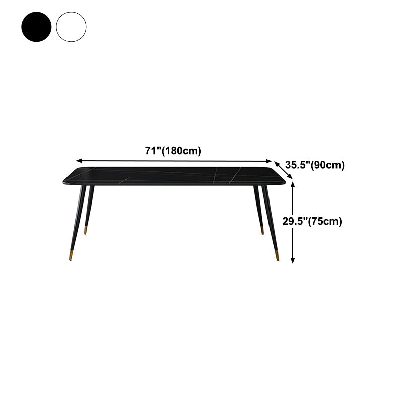 Industrial Style Stone Dining Table 4 Legs Dining Room Collection for Indoor Clearhalo 'Dining Tables & Seating' 'Dining Tables' 'dining_table' 'furn' 'furn_dining_table' 'Furniture' 'furniture_dining_table' 'Kitchen & Dining Furniture' 'kitchen' 'kitchen_dining_table' 4890178