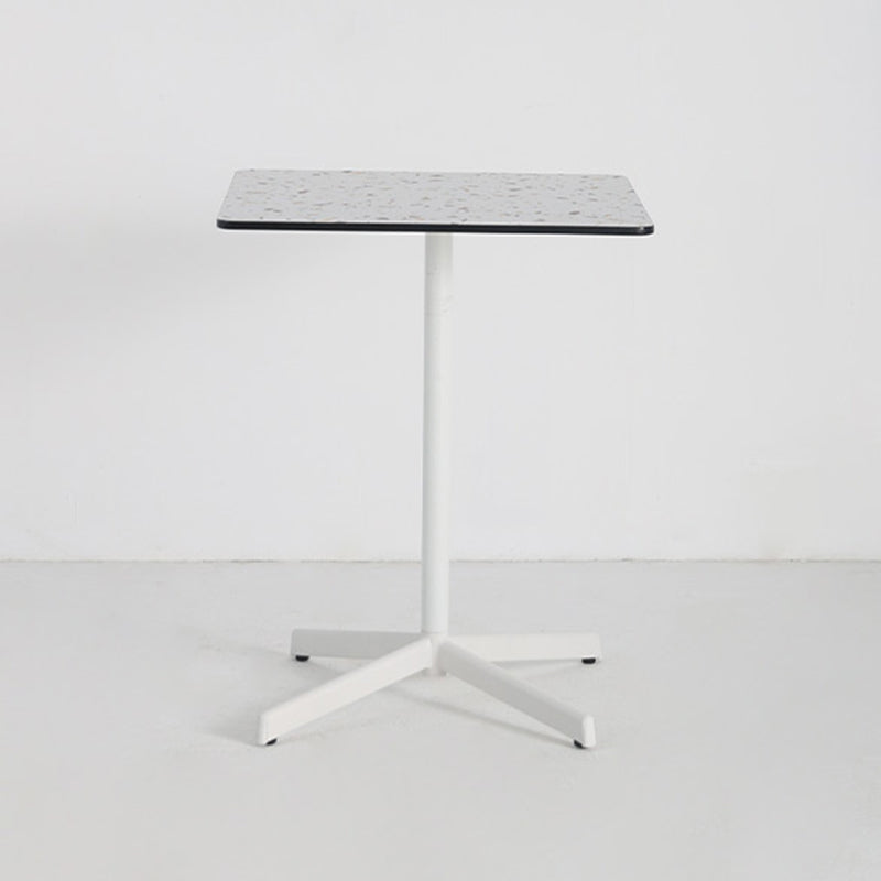 Industrial Style Dining Site Table Metal 4 Legs Dining Room Collection 23.6"L x 23.6"W x 29.1"H Square Gloss White Clearhalo 'Dining Tables & Seating' 'Dining Tables' 'dining_table' 'Furniture' 'furniture_dining_table' 'Kitchen & Dining Furniture' 'kitchen' 'kitchen_dining_table' 4890186