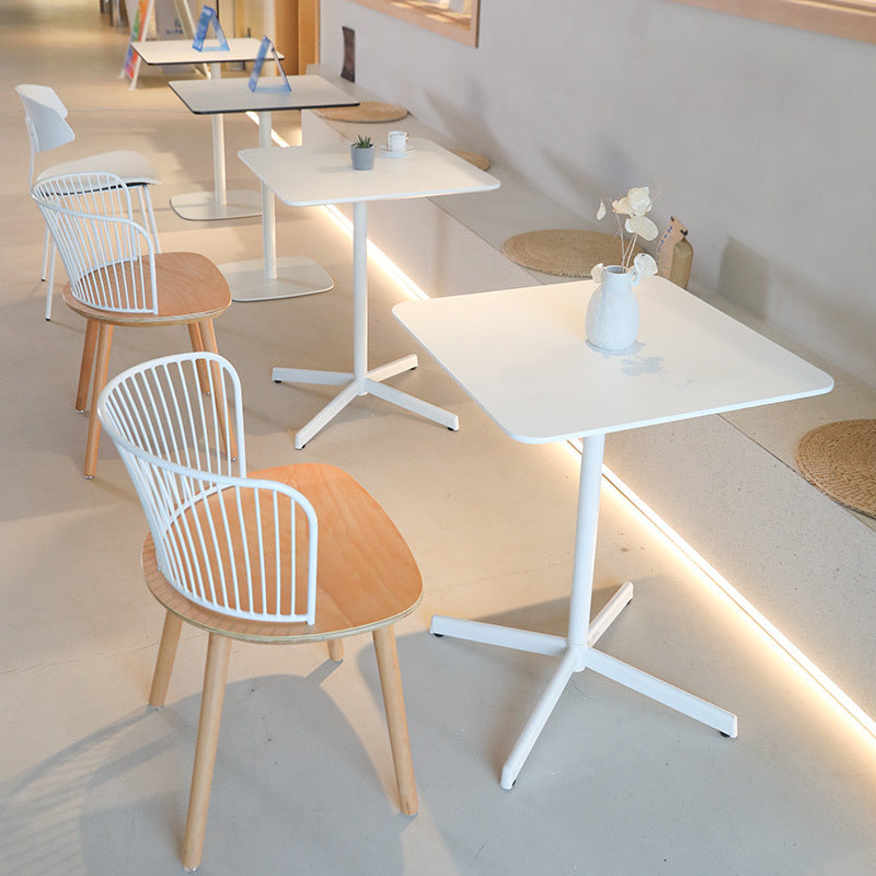 Industrial Style Dining Site Table Metal 4 Legs Dining Room Collection Clearhalo 'Dining Tables & Seating' 'Dining Tables' 'dining_table' 'Furniture' 'furniture_dining_table' 'Kitchen & Dining Furniture' 'kitchen' 'kitchen_dining_table' 4890187