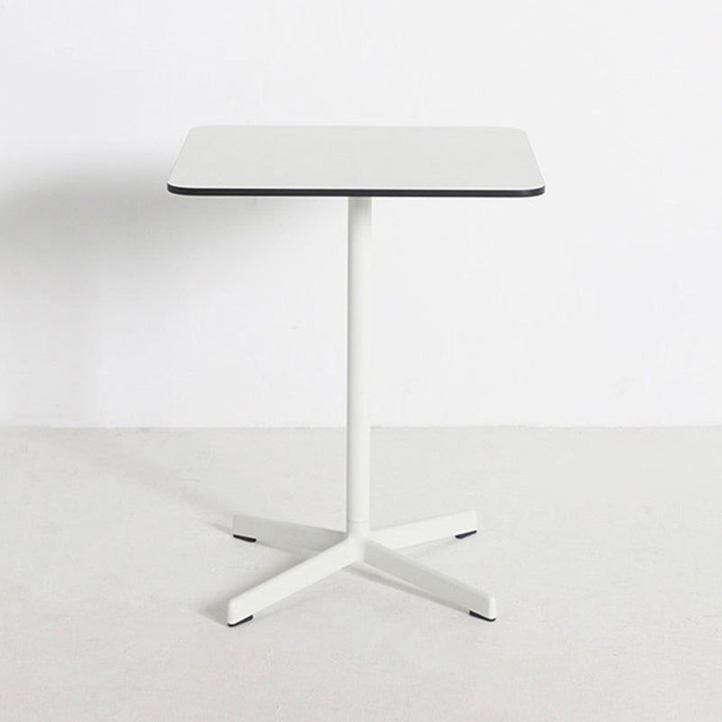 Industrial Style Dining Site Table Metal 4 Legs Dining Room Collection 23.6"L x 23.6"W x 29.1"H Square Black White Clearhalo 'Dining Tables & Seating' 'Dining Tables' 'dining_table' 'Furniture' 'furniture_dining_table' 'Kitchen & Dining Furniture' 'kitchen' 'kitchen_dining_table' 4890188