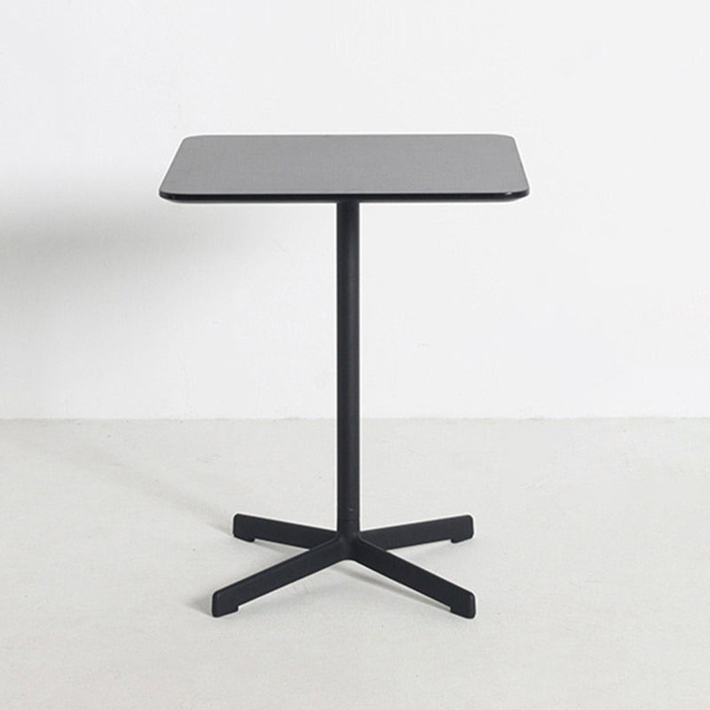 Industrial Style Dining Site Table Metal 4 Legs Dining Room Collection 23.6"L x 23.6"W x 29.1"H Square Black Clearhalo 'Dining Tables & Seating' 'Dining Tables' 'dining_table' 'Furniture' 'furniture_dining_table' 'Kitchen & Dining Furniture' 'kitchen' 'kitchen_dining_table' 4890190