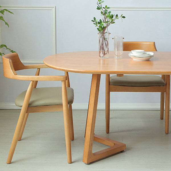Contemporary Oval Dining Table Solid Wood Dining Table with Sled Base Clearhalo 'Dining Tables & Seating' 'Dining Tables' 'dining_table' 'furn' 'furn_dining_table' 'Furniture' 'furniture_dining_table' 'Kitchen & Dining Furniture' 'kitchen' 'kitchen_dining_table' 4890227