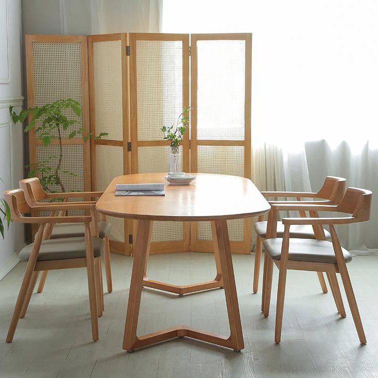 Contemporary Oval Dining Table Solid Wood Dining Table with Sled Base Clearhalo 'Dining Tables & Seating' 'Dining Tables' 'dining_table' 'furn' 'furn_dining_table' 'Furniture' 'furniture_dining_table' 'Kitchen & Dining Furniture' 'kitchen' 'kitchen_dining_table' 4890233
