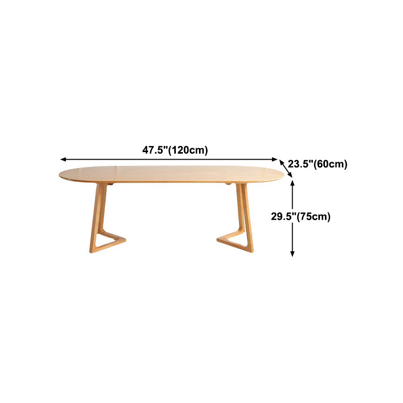 Contemporary Oval Dining Table Solid Wood Dining Table with Sled Base Clearhalo 'Dining Tables & Seating' 'Dining Tables' 'dining_table' 'furn' 'furn_dining_table' 'Furniture' 'furniture_dining_table' 'Kitchen & Dining Furniture' 'kitchen' 'kitchen_dining_table' 4890235