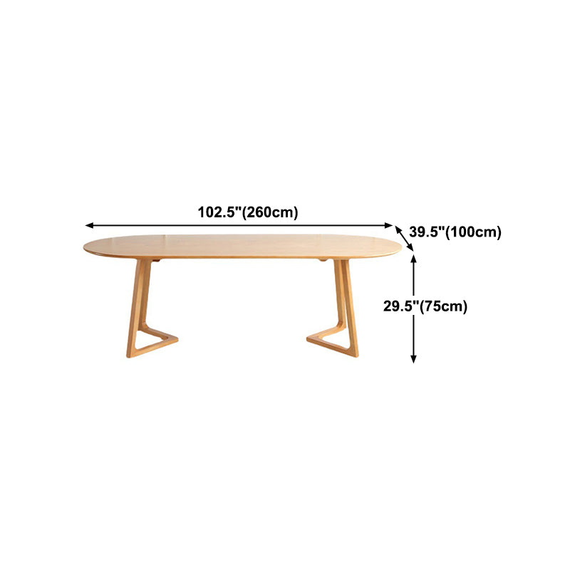 Contemporary Oval Dining Table Solid Wood Dining Table with Sled Base Clearhalo 'Dining Tables & Seating' 'Dining Tables' 'dining_table' 'furn' 'furn_dining_table' 'Furniture' 'furniture_dining_table' 'Kitchen & Dining Furniture' 'kitchen' 'kitchen_dining_table' 4890242