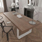 Rectangle Double Pedestal Luxury Dining Table Fixed Table with Pine Solid Wood 70.9"L x 31.5"W x 29.5"H Without Chairs Clearhalo 'Dining Tables & Seating' 'Dining Tables' 'dining_table' 'furn' 'furn_dining_table' 'Furniture' 'furniture_dining_table' 'Kitchen & Dining Furniture' 'kitchen' 'kitchen_dining_table' 4890244