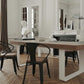Rectangle Double Pedestal Luxury Dining Table Fixed Table with Pine Solid Wood 63"L x 27.6"W x 29.5"H Without Chairs Clearhalo 'Dining Tables & Seating' 'Dining Tables' 'dining_table' 'furn' 'furn_dining_table' 'Furniture' 'furniture_dining_table' 'Kitchen & Dining Furniture' 'kitchen' 'kitchen_dining_table' 4890246