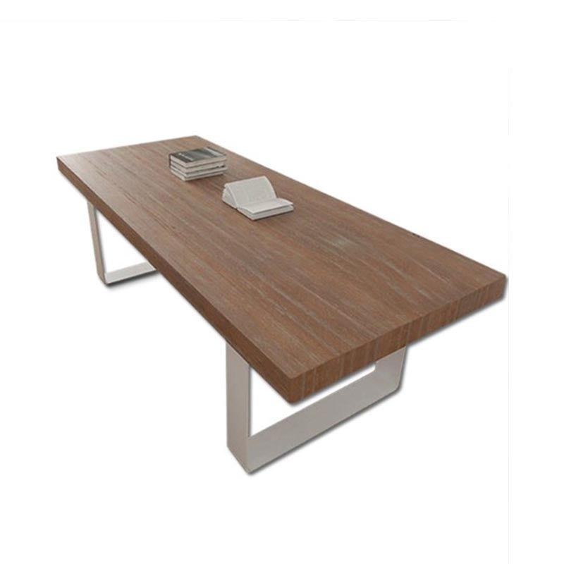 Rectangle Double Pedestal Luxury Dining Table Fixed Table with Pine Solid Wood Clearhalo 'Dining Tables & Seating' 'Dining Tables' 'dining_table' 'furn' 'furn_dining_table' 'Furniture' 'furniture_dining_table' 'Kitchen & Dining Furniture' 'kitchen' 'kitchen_dining_table' 4890247