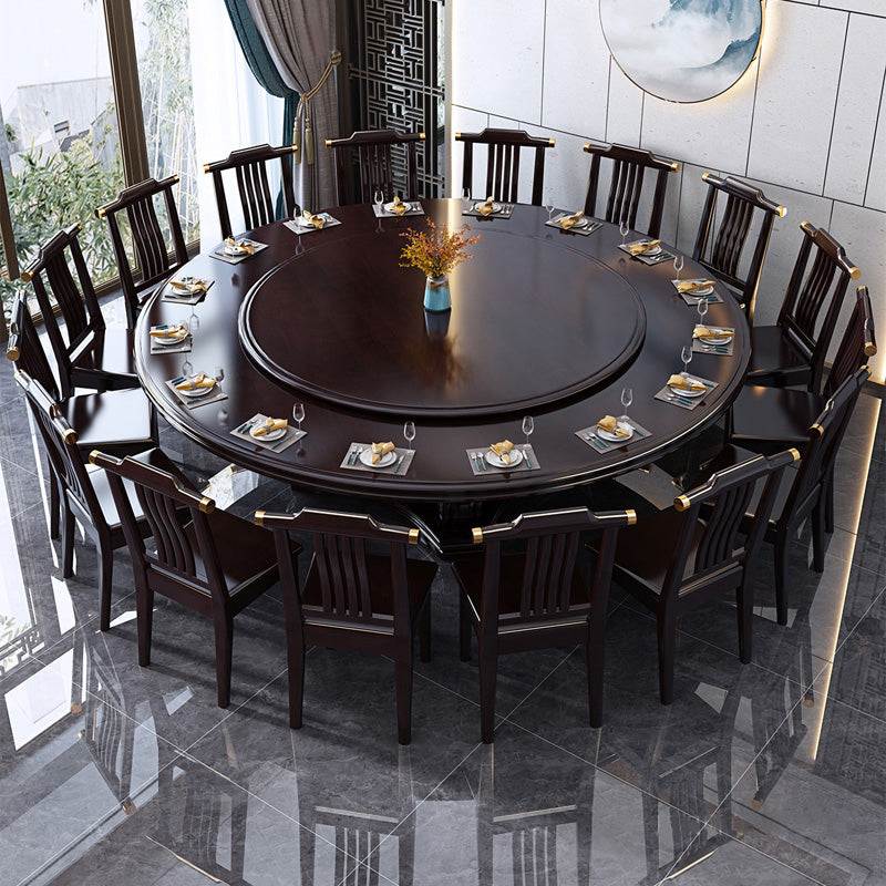 Round Solid Wood Dining Table Modern Turntable Furniture with Pedestal Base Clearhalo 'Dining Tables & Seating' 'Dining Tables' 'dining_table' 'furn' 'furn_dining_table' 'Furniture' 'furniture_dining_table' 'Kitchen & Dining Furniture' 'kitchen' 'kitchen_dining_table' 4890259