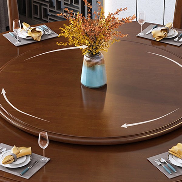 Round Solid Wood Dining Table Modern Turntable Furniture with Pedestal Base Clearhalo 'Dining Tables & Seating' 'Dining Tables' 'dining_table' 'furn' 'furn_dining_table' 'Furniture' 'furniture_dining_table' 'Kitchen & Dining Furniture' 'kitchen' 'kitchen_dining_table' 4890263