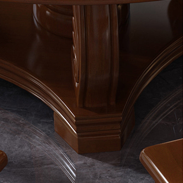 Round Solid Wood Dining Table Modern Turntable Furniture with Pedestal Base Clearhalo 'Dining Tables & Seating' 'Dining Tables' 'dining_table' 'furn' 'furn_dining_table' 'Furniture' 'furniture_dining_table' 'Kitchen & Dining Furniture' 'kitchen' 'kitchen_dining_table' 4890265