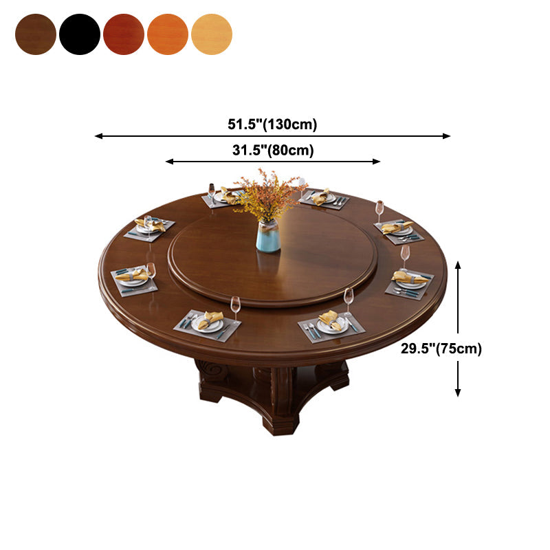 Round Solid Wood Dining Table Modern Turntable Furniture with Pedestal Base Clearhalo 'Dining Tables & Seating' 'Dining Tables' 'dining_table' 'furn' 'furn_dining_table' 'Furniture' 'furniture_dining_table' 'Kitchen & Dining Furniture' 'kitchen' 'kitchen_dining_table' 4890274