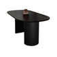 Rubberwood Solid Wood Base Table Contemporary Dining Table in White and Black Oval Wood 63"L x 31.5"W x 29.5"H Clearhalo 'Dining Tables & Seating' 'Dining Tables' 'dining_table' 'furn' 'furn_dining_table' 'Furniture' 'furniture_dining_table' 'Kitchen & Dining Furniture' 'kitchen' 'kitchen_dining_table' 4890283