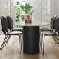 Rubberwood Solid Wood Base Table Contemporary Dining Table in White and Black Clearhalo 'Dining Tables & Seating' 'Dining Tables' 'dining_table' 'furn' 'furn_dining_table' 'Furniture' 'furniture_dining_table' 'Kitchen & Dining Furniture' 'kitchen' 'kitchen_dining_table' 4890292