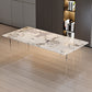 Minimalism Stone Table for Restaurant Rectangle Table with Acrylic Pedestal White Grey Without Chairs Clearhalo 'Dining Tables & Seating' 'Dining Tables' 'dining_table' 'furn' 'furn_dining_table' 'Furniture' 'furniture_dining_table' 'Kitchen & Dining Furniture' 'kitchen' 'kitchen_dining_table' 4890318