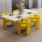 Minimalism Stone Table for Restaurant Rectangle Table with Acrylic Pedestal White 70.9"L x 35.4"W x 29.5"H Without Chairs Clearhalo 'Dining Tables & Seating' 'Dining Tables' 'dining_table' 'furn' 'furn_dining_table' 'Furniture' 'furniture_dining_table' 'Kitchen & Dining Furniture' 'kitchen' 'kitchen_dining_table' 4890319