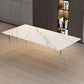 Minimalism Stone Table for Restaurant Rectangle Table with Acrylic Pedestal White Without Chairs Clearhalo 'Dining Tables & Seating' 'Dining Tables' 'dining_table' 'furn' 'furn_dining_table' 'Furniture' 'furniture_dining_table' 'Kitchen & Dining Furniture' 'kitchen' 'kitchen_dining_table' 4890321