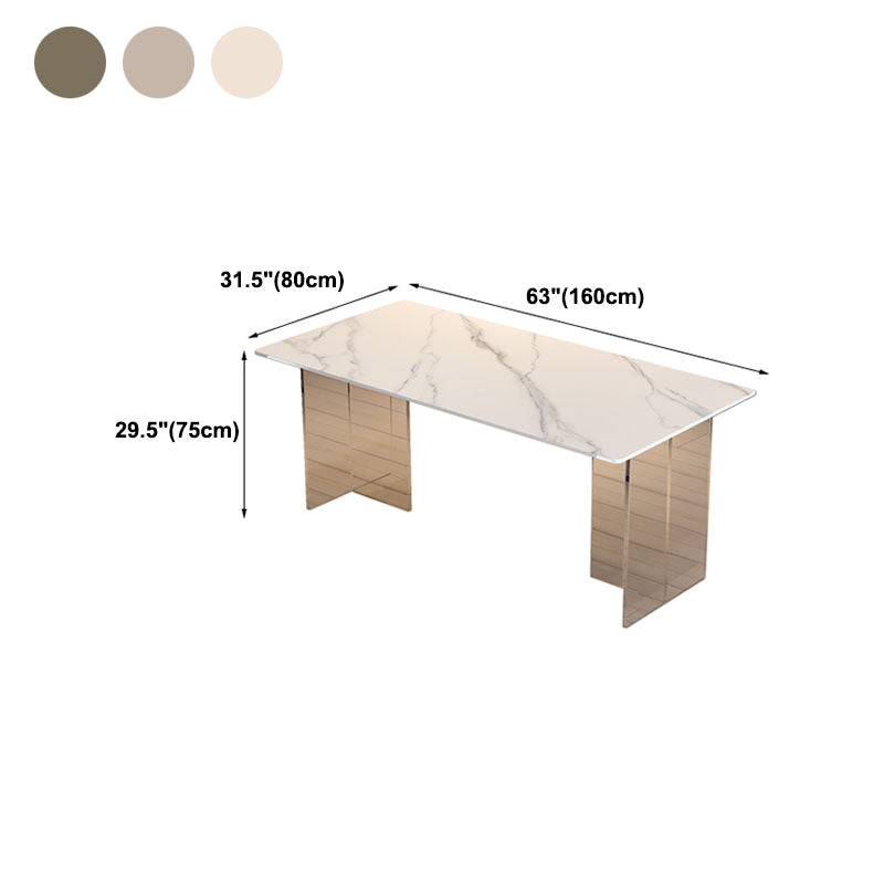 Minimalism Stone Table for Restaurant Rectangle Table with Acrylic Pedestal Clearhalo 'Dining Tables & Seating' 'Dining Tables' 'dining_table' 'furn' 'furn_dining_table' 'Furniture' 'furniture_dining_table' 'Kitchen & Dining Furniture' 'kitchen' 'kitchen_dining_table' 4890333