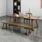 Minimalism Solid Wood Table for Restaurant Rectangle Table with Wood Pedestal Dark Brown Without Chairs Clearhalo 'Dining Tables & Seating' 'Dining Tables' 'dining_table' 'furn' 'furn_dining_table' 'Furniture' 'furniture_dining_table' 'Kitchen & Dining Furniture' 'kitchen' 'kitchen_dining_table' 4890336