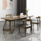 Minimalism Solid Wood Table for Restaurant Rectangle Table with Wood Pedestal Dark Brown 47.2"L x 23.6"W x 29.5"H Without Chairs Clearhalo 'Dining Tables & Seating' 'Dining Tables' 'dining_table' 'furn' 'furn_dining_table' 'Furniture' 'furniture_dining_table' 'Kitchen & Dining Furniture' 'kitchen' 'kitchen_dining_table' 4890337