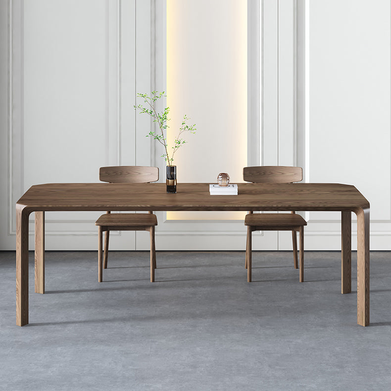Solid Wood 4 Legs Dining Site Table Modern Rectangle Fixed Dinette Table Dark Wood 55.1"L x 31.5"W x 29.5"H Without Chairs Clearhalo 'Dining Tables & Seating' 'Dining Tables' 'dining_table' 'furn' 'furn_dining_table' 'Furniture' 'furniture_dining_table' 'Kitchen & Dining Furniture' 'kitchen' 'kitchen_dining_table' 4890353