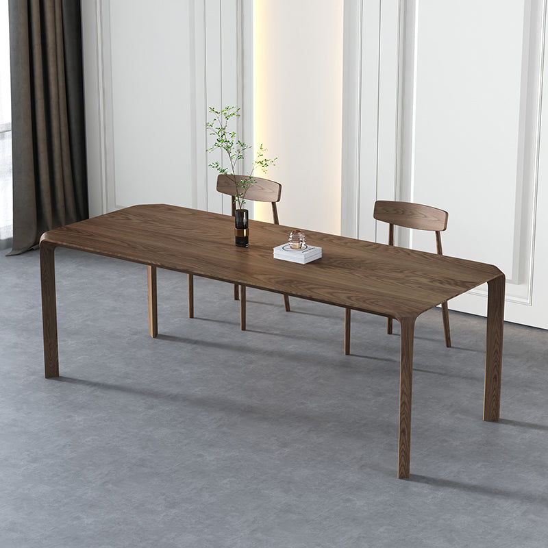 Solid Wood 4 Legs Dining Site Table Modern Rectangle Fixed Dinette Table Dark Wood Without Chairs Clearhalo 'Dining Tables & Seating' 'Dining Tables' 'dining_table' 'furn' 'furn_dining_table' 'Furniture' 'furniture_dining_table' 'Kitchen & Dining Furniture' 'kitchen' 'kitchen_dining_table' 4890354