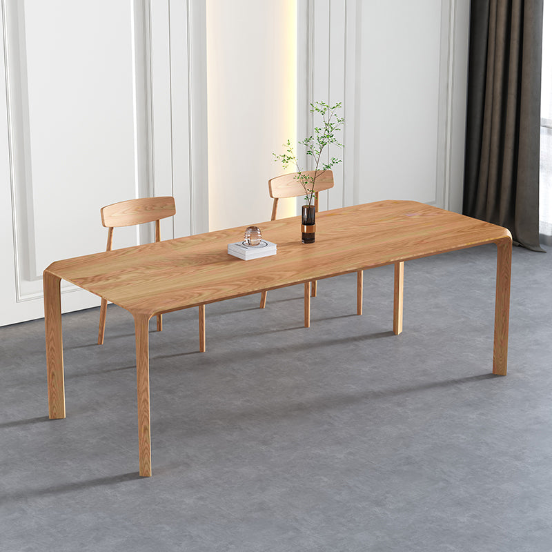 Solid Wood 4 Legs Dining Site Table Modern Rectangle Fixed Dinette Table Natural 70.9"L x 35.4"W x 29.5"H Without Chairs Clearhalo 'Dining Tables & Seating' 'Dining Tables' 'dining_table' 'furn' 'furn_dining_table' 'Furniture' 'furniture_dining_table' 'Kitchen & Dining Furniture' 'kitchen' 'kitchen_dining_table' 4890355