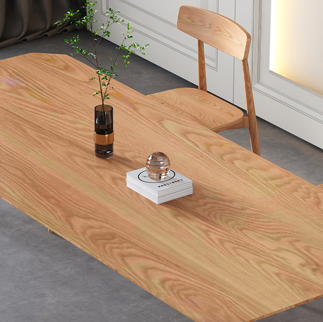 Solid Wood 4 Legs Dining Site Table Modern Rectangle Fixed Dinette Table Clearhalo 'Dining Tables & Seating' 'Dining Tables' 'dining_table' 'furn' 'furn_dining_table' 'Furniture' 'furniture_dining_table' 'Kitchen & Dining Furniture' 'kitchen' 'kitchen_dining_table' 4890358