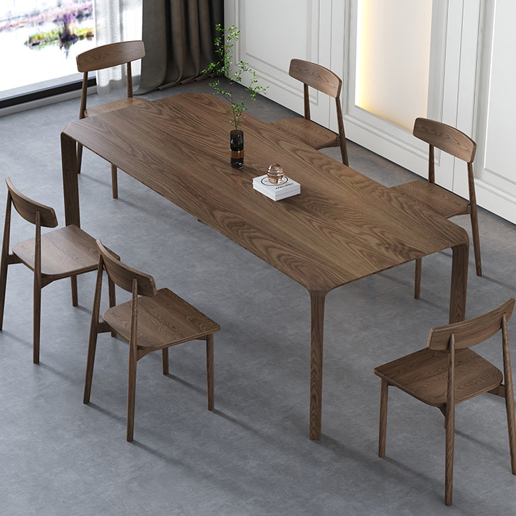 Solid Wood 4 Legs Dining Site Table Modern Rectangle Fixed Dinette Table Clearhalo 'Dining Tables & Seating' 'Dining Tables' 'dining_table' 'furn' 'furn_dining_table' 'Furniture' 'furniture_dining_table' 'Kitchen & Dining Furniture' 'kitchen' 'kitchen_dining_table' 4890363