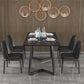 Modern Rectangle Stone Table for Restaurant Balck Metal Pedestal Dining Table Clearhalo 'Dining Tables & Seating' 'Dining Tables' 'dining_table' 'furn' 'furn_dining_table' 'Furniture' 'furniture_dining_table' 'Kitchen & Dining Furniture' 'kitchen' 'kitchen_dining_table' 4890399