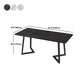Modern Rectangle Stone Table for Restaurant Balck Metal Pedestal Dining Table Clearhalo 'Dining Tables & Seating' 'Dining Tables' 'dining_table' 'furn' 'furn_dining_table' 'Furniture' 'furniture_dining_table' 'Kitchen & Dining Furniture' 'kitchen' 'kitchen_dining_table' 4890402