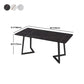 Modern Rectangle Stone Table for Restaurant Balck Metal Pedestal Dining Table Clearhalo 'Dining Tables & Seating' 'Dining Tables' 'dining_table' 'furn' 'furn_dining_table' 'Furniture' 'furniture_dining_table' 'Kitchen & Dining Furniture' 'kitchen' 'kitchen_dining_table' 4890403