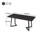 Modern Rectangle Stone Table for Restaurant Balck Metal Pedestal Dining Table Clearhalo 'Dining Tables & Seating' 'Dining Tables' 'dining_table' 'furn' 'furn_dining_table' 'Furniture' 'furniture_dining_table' 'Kitchen & Dining Furniture' 'kitchen' 'kitchen_dining_table' 4890404