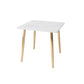 Glam Style Stone Square Dining Table with Metal 4 Legs for Living Room Four Leg Gold 35.4"L x 35.4"W x 29.5"H Clearhalo 'Dining Tables & Seating' 'Dining Tables' 'dining_table' 'furn' 'furn_dining_table' 'Furniture' 'furniture_dining_table' 'Kitchen & Dining Furniture' 'kitchen' 'kitchen_dining_table' 4890412