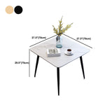Glam Style Stone Square Dining Table with Metal 4 Legs for Living Room Clearhalo 'Dining Tables & Seating' 'Dining Tables' 'dining_table' 'furn' 'furn_dining_table' 'Furniture' 'furniture_dining_table' 'Kitchen & Dining Furniture' 'kitchen' 'kitchen_dining_table' 4890413