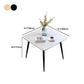 Glam Style Stone Square Dining Table with Metal 4 Legs for Living Room Clearhalo 'Dining Tables & Seating' 'Dining Tables' 'dining_table' 'furn' 'furn_dining_table' 'Furniture' 'furniture_dining_table' 'Kitchen & Dining Furniture' 'kitchen' 'kitchen_dining_table' 4890415