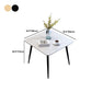 Glam Style Stone Square Dining Table with Metal 4 Legs for Living Room Clearhalo 'Dining Tables & Seating' 'Dining Tables' 'dining_table' 'furn' 'furn_dining_table' 'Furniture' 'furniture_dining_table' 'Kitchen & Dining Furniture' 'kitchen' 'kitchen_dining_table' 4890417