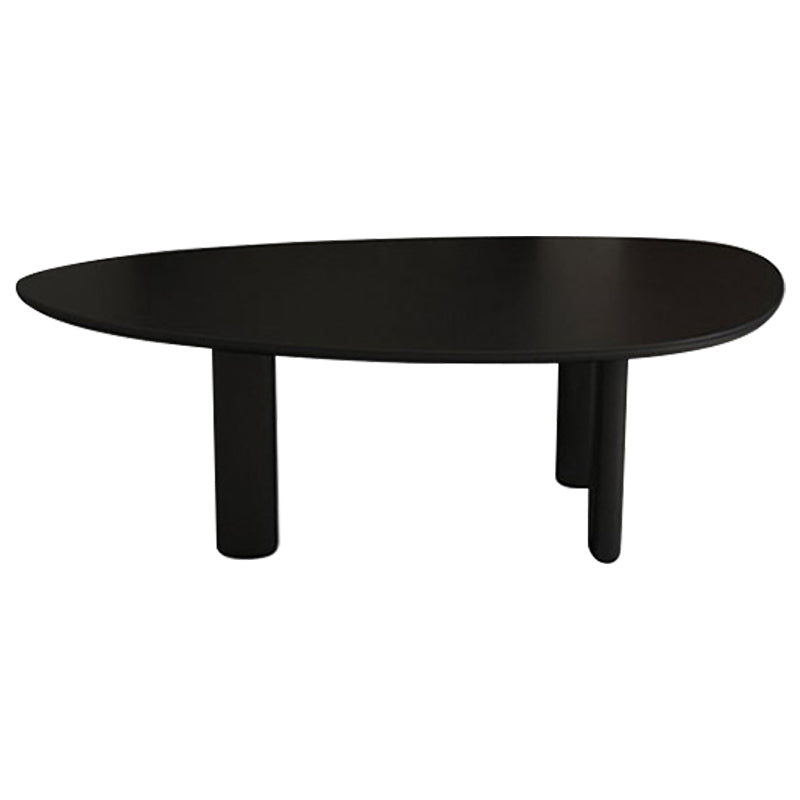 Nordic Simple Solid Wood Table for Restaurant Oval Table with Three Pedestal Black Without Chairs Clearhalo 'Dining Tables & Seating' 'Dining Tables' 'dining_table' 'furn' 'furn_dining_table' 'Furniture' 'furniture_dining_table' 'Kitchen & Dining Furniture' 'kitchen' 'kitchen_dining_table' 4890420