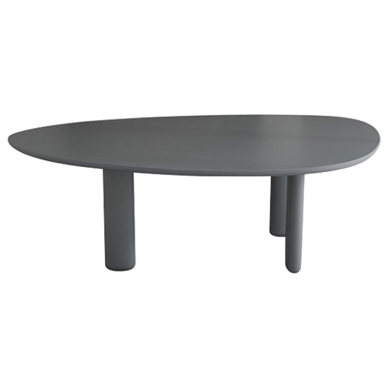 Nordic Simple Solid Wood Table for Restaurant Oval Table with Three Pedestal Gray Without Chairs Clearhalo 'Dining Tables & Seating' 'Dining Tables' 'dining_table' 'furn' 'furn_dining_table' 'Furniture' 'furniture_dining_table' 'Kitchen & Dining Furniture' 'kitchen' 'kitchen_dining_table' 4890424
