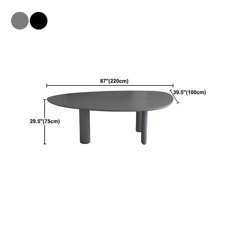 Nordic Simple Solid Wood Table for Restaurant Oval Table with Three Pedestal Clearhalo 'Dining Tables & Seating' 'Dining Tables' 'dining_table' 'furn' 'furn_dining_table' 'Furniture' 'furniture_dining_table' 'Kitchen & Dining Furniture' 'kitchen' 'kitchen_dining_table' 4890437