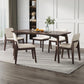 4-foot Solid Wood Table Rectangle Modern Fixed Dinner Room Kitchen Table Walnut 63"L x 27.6"W x 29.5"H Without Chairs Clearhalo 'Dining Tables & Seating' 'Dining Tables' 'dining_table' 'furn' 'furn_dining_table' 'Furniture' 'furniture_dining_table' 'Kitchen & Dining Furniture' 'kitchen' 'kitchen_dining_table' 4890440