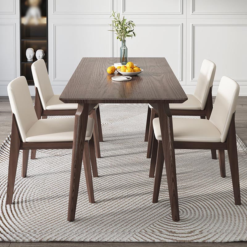 4-foot Solid Wood Table Rectangle Modern Fixed Dinner Room Kitchen Table Walnut 70.9"L x 31.5"W x 29.5"H Without Chairs Clearhalo 'Dining Tables & Seating' 'Dining Tables' 'dining_table' 'furn' 'furn_dining_table' 'Furniture' 'furniture_dining_table' 'Kitchen & Dining Furniture' 'kitchen' 'kitchen_dining_table' 4890441