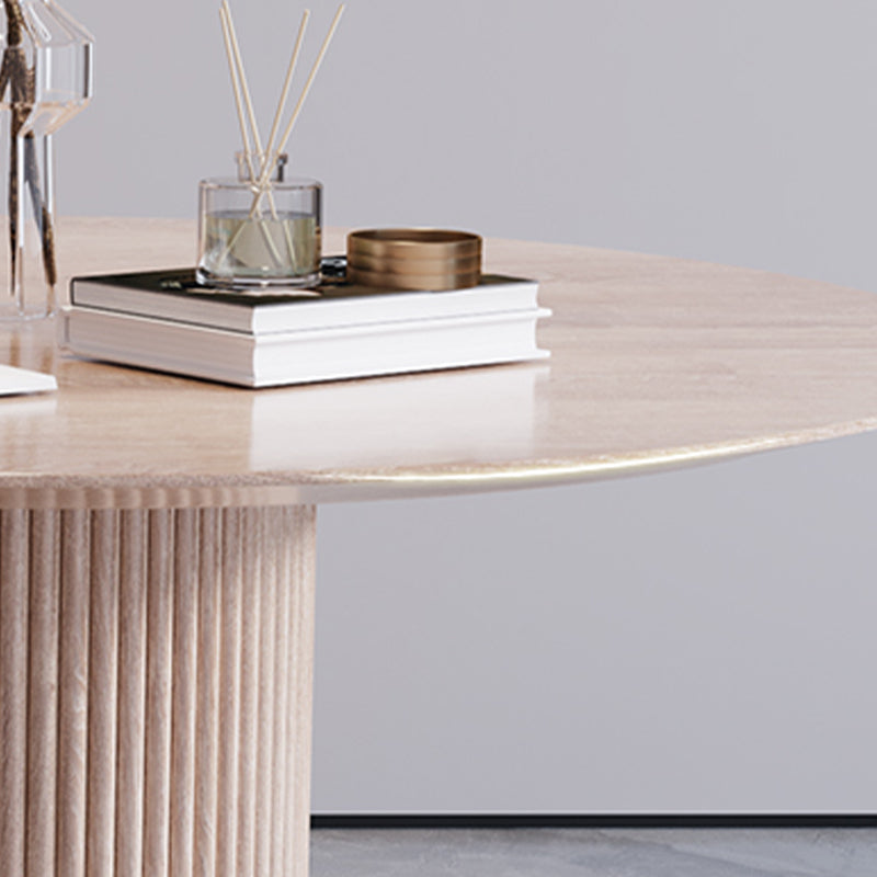 Round Solid Wood Dining Room Table Modern Dining Table with Pedestal Base Clearhalo 'Dining Tables & Seating' 'Dining Tables' 'dining_table' 'furn' 'furn_dining_table' 'Furniture' 'furniture_dining_table' 'Kitchen & Dining Furniture' 'kitchen' 'kitchen_dining_table' 4890484